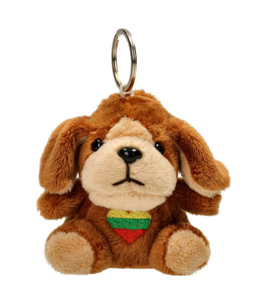 Puppy Keychain with Lithuanian flag heart